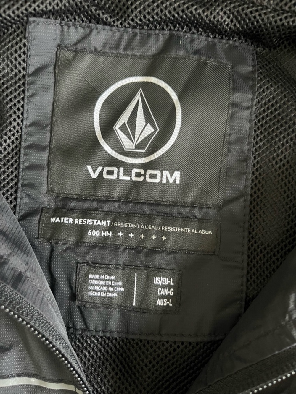 Volcom Hooded Windbreaker Jacket Men’s L Black Lightweight Water Resistant - Picture 2 of 8